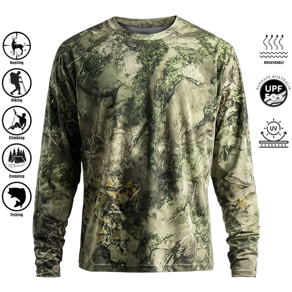 Men Long Sleeve T-shirt Polyes - Fishing Shirt Uv Protection review and price