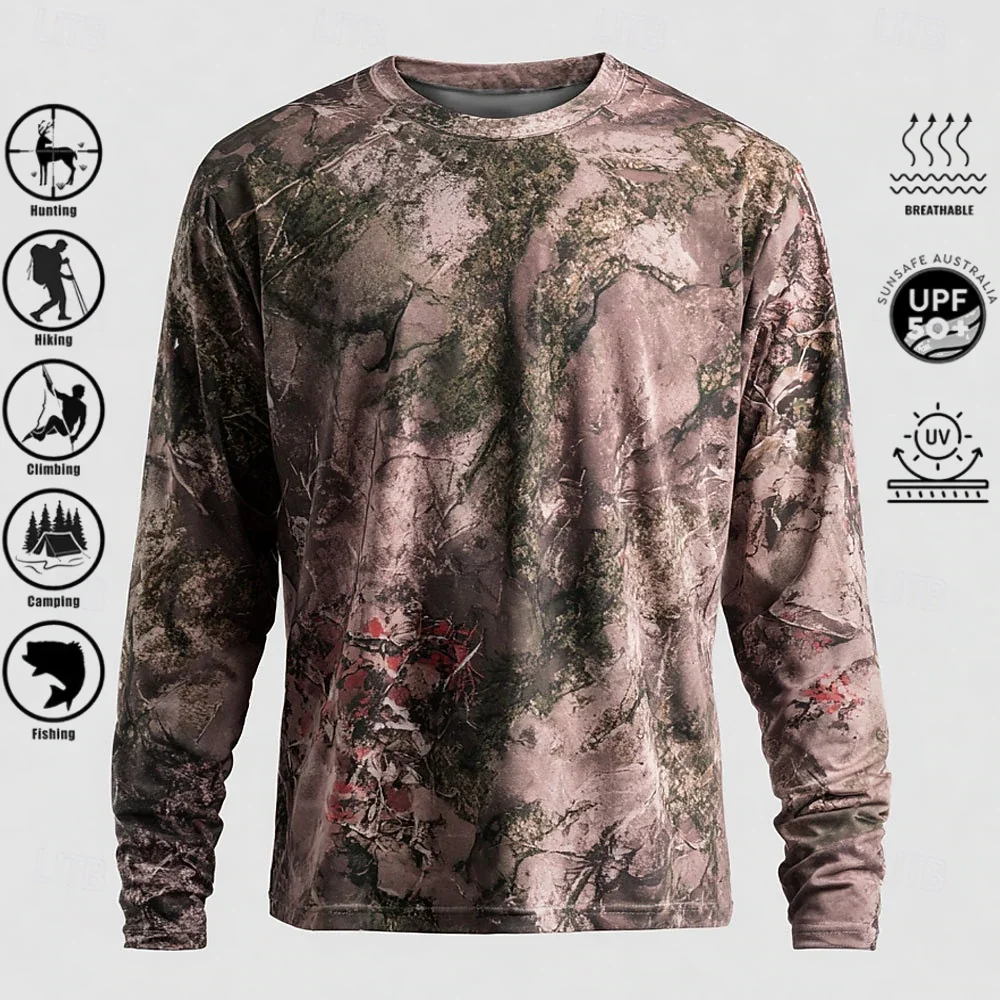 Men Long Sleeve T-shirt Polyes - Fishing Shirt Uv Protection review and price