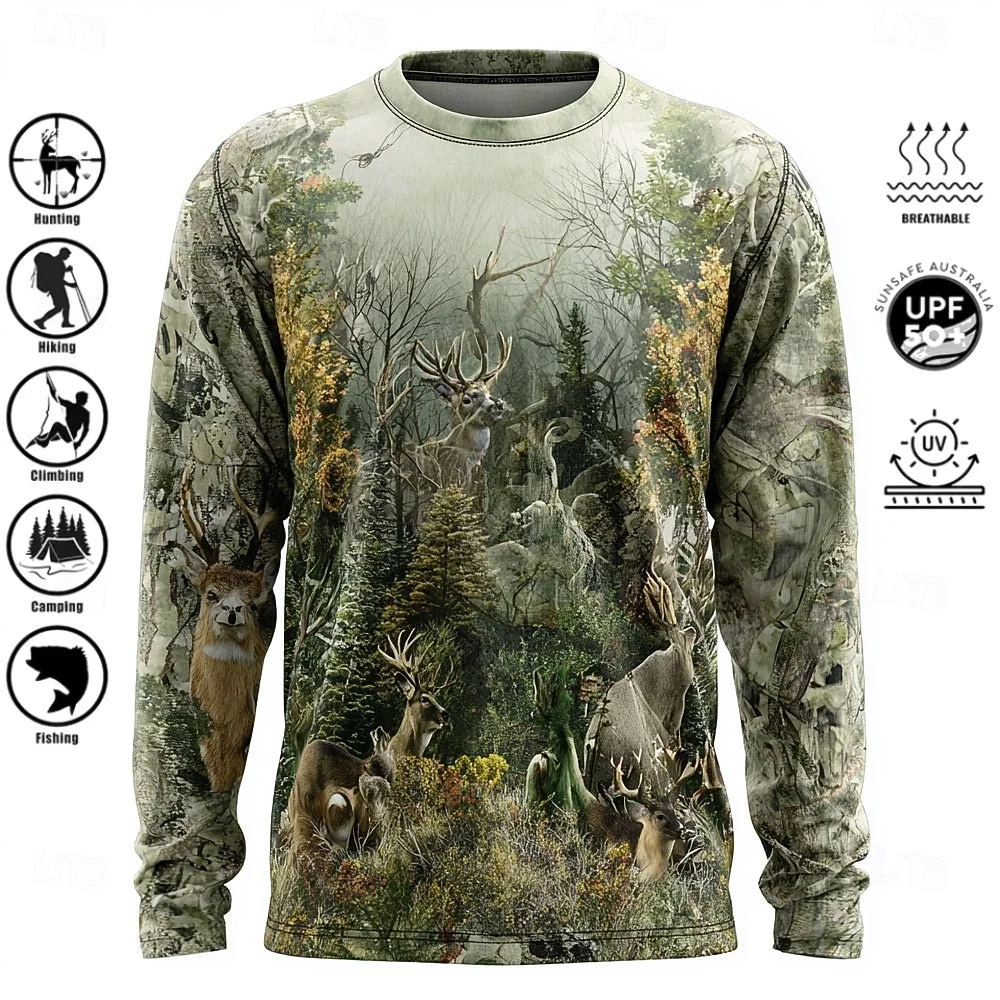 Men Long Sleeve T-shirt Polyes - Fishing Shirt Uv Protection review and price