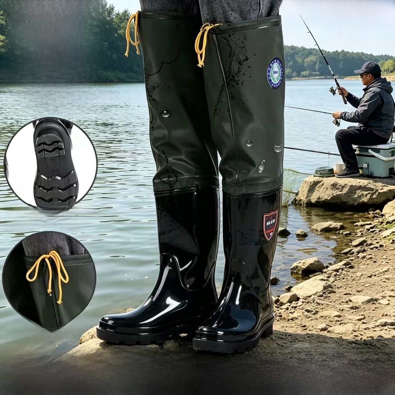 Thickened Over-Knee Rain Boots - Fishing Pants Waterproof review and price