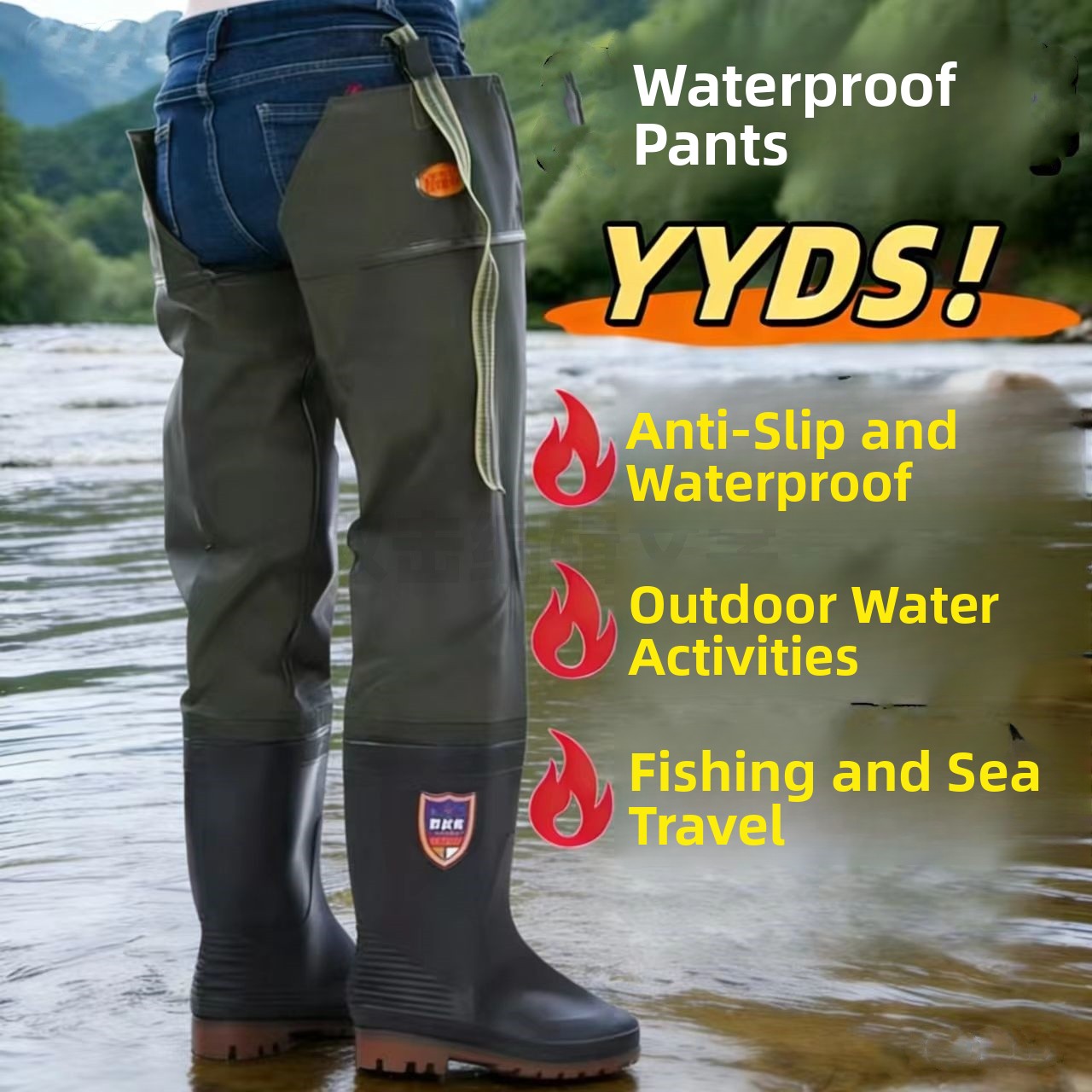 Thickened Over-Knee Rain Boots - Fishing Pants Waterproof review and price